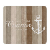 Bruin hout Nautische strips en snijvlak voor anker Snijplank (Voorkant)