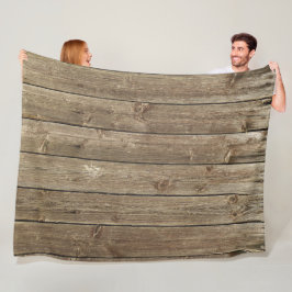 Bruin hout Patroon Handsome Rustic Fleece Deken