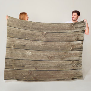 Bruin hout Patroon Handsome Rustic Fleece Deken