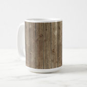 Bruin hout Patroon Handsome Rustic Koffiemok (Voorkant links)
