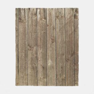 Bruin hout Pattern Rustic Fleece Blanket Deken