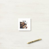 Bruin hout piano tafel toetsen monogram naam post-it® notes (Op bureau)