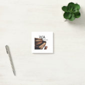 Bruin hout piano tafel toetsen monogram naam post-it® notes (Kantoor)