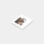 Bruin hout piano tafel toetsen monogram naam post-it® notes (Schuin)