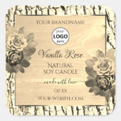 Bruin hout Rozen Etiketten Logo (Voorkant)