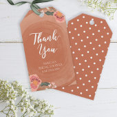 Bruin Hout Rustiek Bloemen Vrijgezellenfeest Dank Cadeaulabel