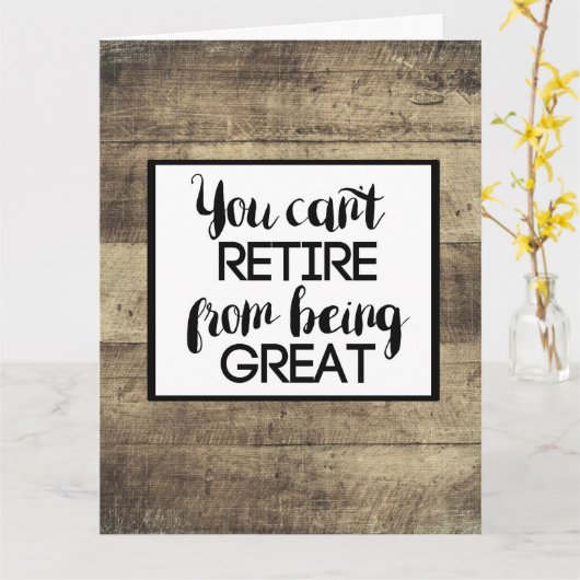 Bruin Hout Rustiek Pensioen Kaart (Gele Bloem)