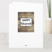 Bruin Hout Rustiek Pensioen Kaart (Achterkant)