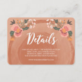 Bruin Hout Rustieke Bloemen Bruiloft Details Informatiekaartje (Voorkant)