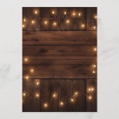 Bruin Hout Rustieke String Lights Wedding Menu (Achterkant)