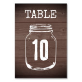 Bruin hout rustieke trouwtafel nummerkaarten kaart (Achterkant)