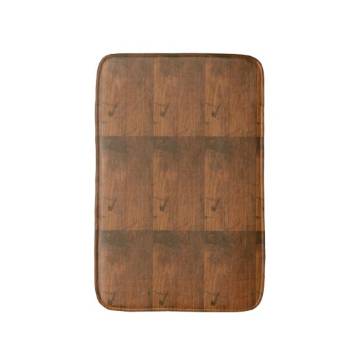 Bruin hout Rustisch patroon Badmat (Voorkant Verticaal)
