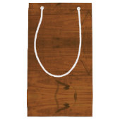 Bruin hout Rustisch patroon Klein Cadeauzakje (Voorkant)