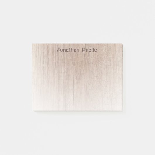 Bruin hout Sjabloon stijlvolle tekst Post-it® Notes (Voorkant)