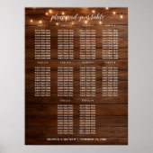 Bruin Hout String Lichten 10 Tafels Trouwstoelen Poster (Voorkant)