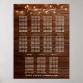 Bruin Hout String Lichten 11 Tafels Trouwstoelen Poster (Voorkant)