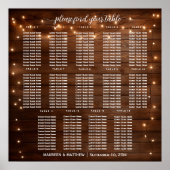 Bruin Hout String Lichten 14 Tafels Trouwstoelen Poster (Voorkant)