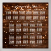 Bruin Hout String Lichten 16 Tafels Trouwstoelen Poster (Voorkant)