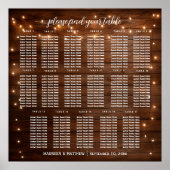 Bruin Hout String Lichten 17 Tafels Trouwstoelen Poster (Voorkant)