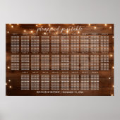 Bruin Hout String Lichten 28 Tafels Trouwstoelen Poster (Voorkant)