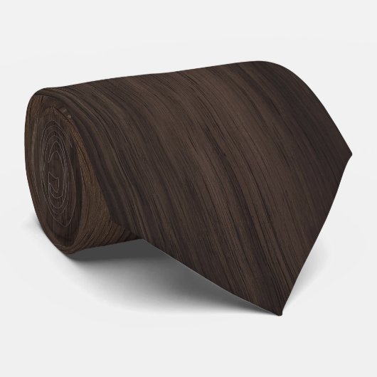 Bruin hout stropdas (Opgerold)