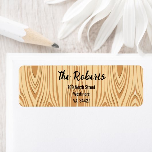 Bruin hout textuur op maat etiket (Insitu)