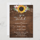 Bruin Hout, Typografie, Zonnebloem & Lichten Huwel Kaart (Voorkant)