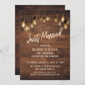 Bruin hout wand met Edison-lampjes, gewoon getrouw Kaart (Voorkant / Achterkant)