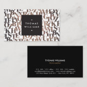 Bruin Houten Abstracte Lettervormen Auteurs, Schri Visitekaartje (Voorkant / Achterkant)