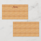 Bruin houten blik Elegante Handschrifttekst Sjablo Notitiekaartje (Voorkant / Achterkant)