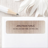 Bruin houten bord Verstoorde tekst Retouradres Etiket (Insitu)