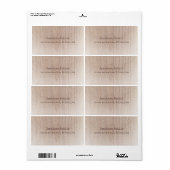 Bruin houten bord Verstoorde tekst Sjabloon Etiket (Full Sheet)