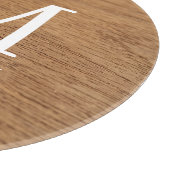 bruin houten frame rustieke naam monogram patroon  snijplank (Hoek)