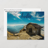 Bruin houten huis in Chandrashila Tungnath India Briefkaart (Voorkant / Achterkant)