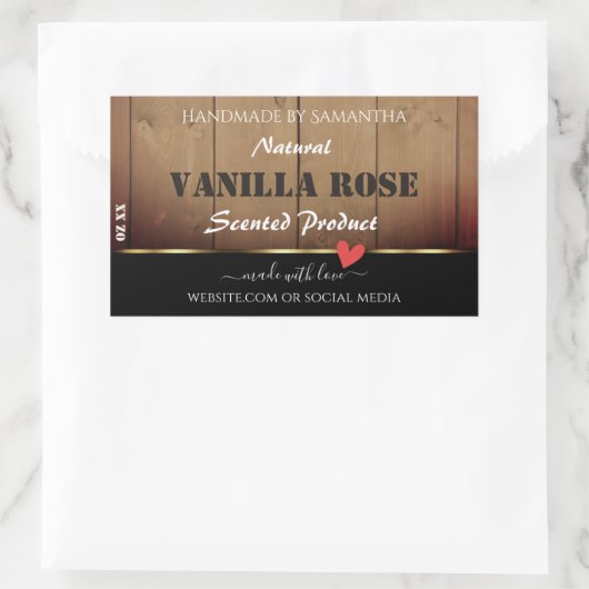 Bruin-houten korrels Verpakkingslabels Hart Rechthoekige Sticker (Tas)