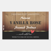 Bruin-houten korrels Verpakkingslabels Hart Rechthoekige Sticker (Voorkant)