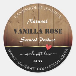 Bruin-houten korrels Verpakkingslabels Hart Ronde Sticker