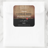 Bruin-houten korrels Verpakkingslabels Hart Vierkante Sticker (Tas)