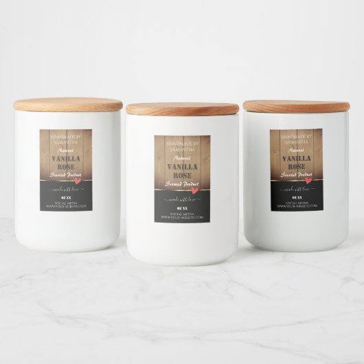 Bruin-houten korrels Verpakkingslabels Hart Voedselcontainer Etiket (Flessen)