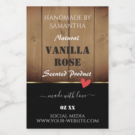 Bruin-houten korrels Verpakkingslabels Hart Voedselcontainer Etiket (Enkel label)