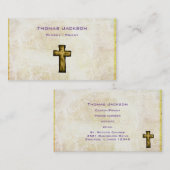 Bruin Houten Kruis Christelijk Religieus Visitekaartje (Voorkant / Achterkant)