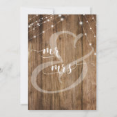 Bruin Houten Lichten Huwelijksviering Kalligrafie Kaart (Achterkant)