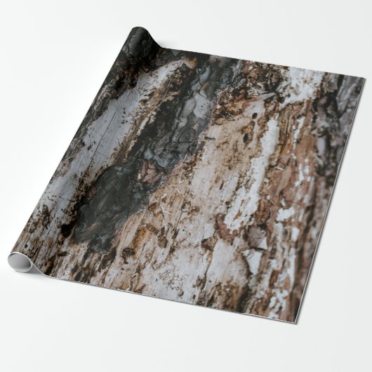 Bruin houten log cadeaupapier (Uitgerold)