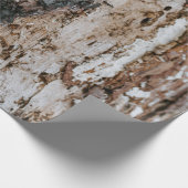 Bruin houten log cadeaupapier (Hoek)