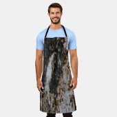 Bruin houten log schort (Gedragen)