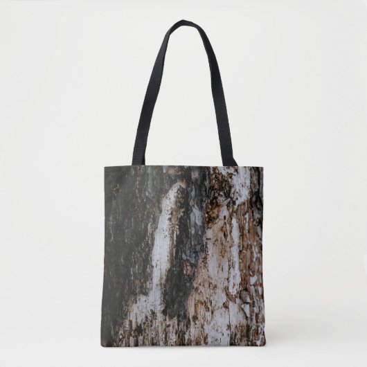 Bruin houten log tote bag (Voorkant)
