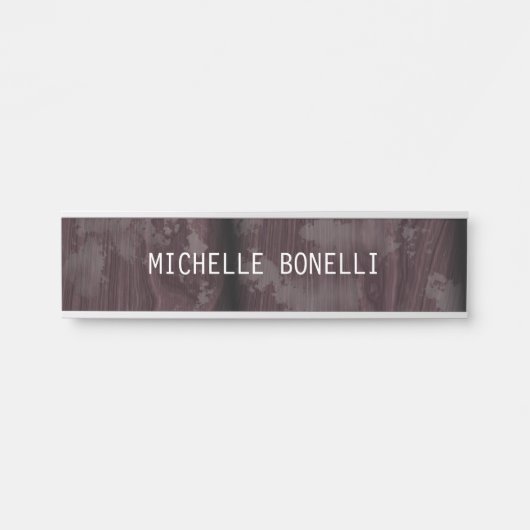 Bruin houten ontwerp Achtergrond leverbaar Deurbordje (Voorkant)
