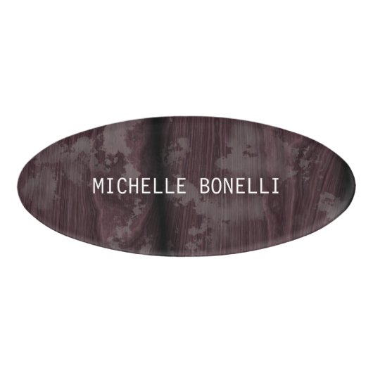 Bruin houten ontwerp Achtergrond leverbaar Naambadge (Voorkant)