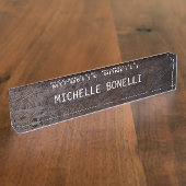 Bruin houten ontwerp Achtergrond leverbaar Naambordje (Zijkant)