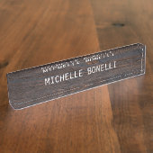 Bruin houten ontwerp Achtergrond leverbaar Naambordje (Zijkant)